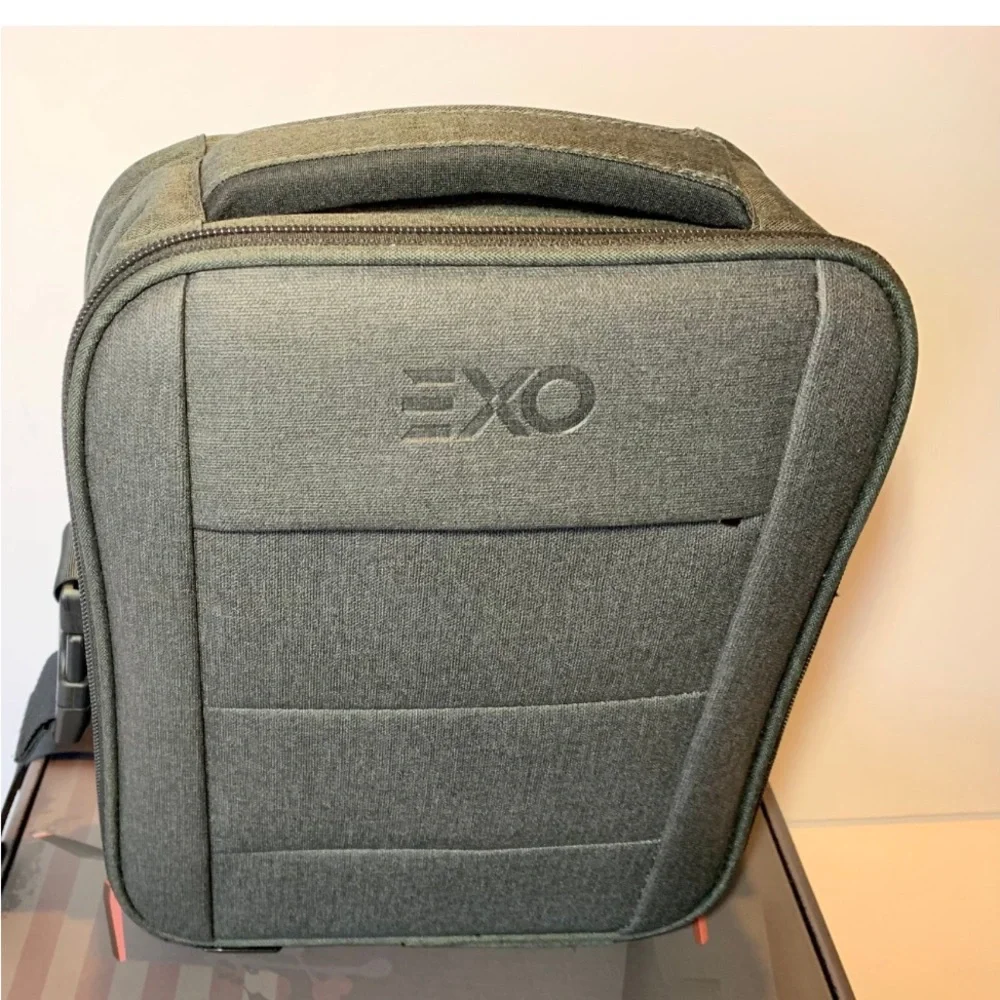 EXO Padded Men's Black Crossbody Bag. Protection for what you carry. 11x8.5”.